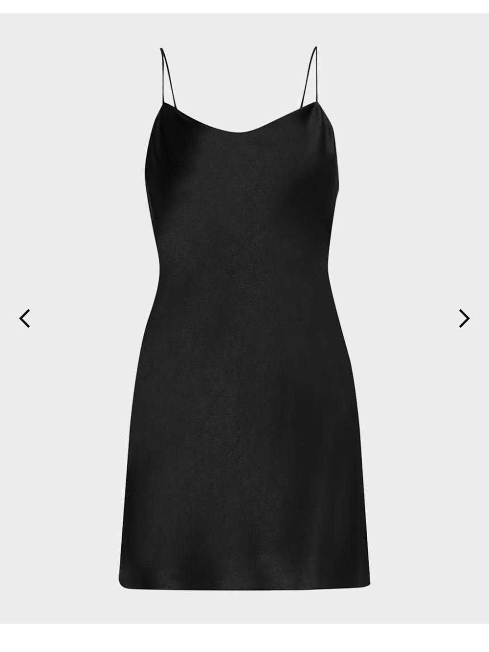 Alice + Olivia Black Satin Mini Slip Dress with Spaghetti Straps